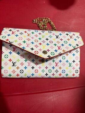 *INSPIRED BY LUXURY TREND*White Multicolor Monogram Envelope Crossbody Bag